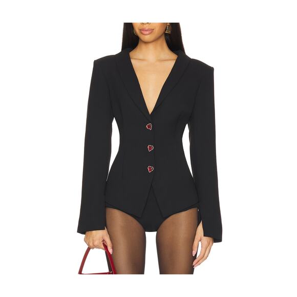 For Love & Lemons Embellished Black Noemie Blazer Size XS